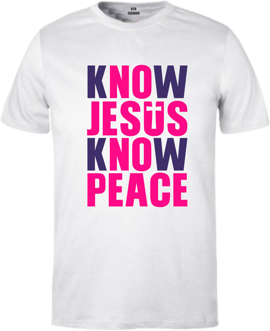 Know Jesus, Know Peace 160gsm Adult T-Shirt