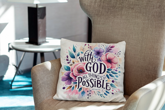 With God All Things Are Possible Scatter Cushion